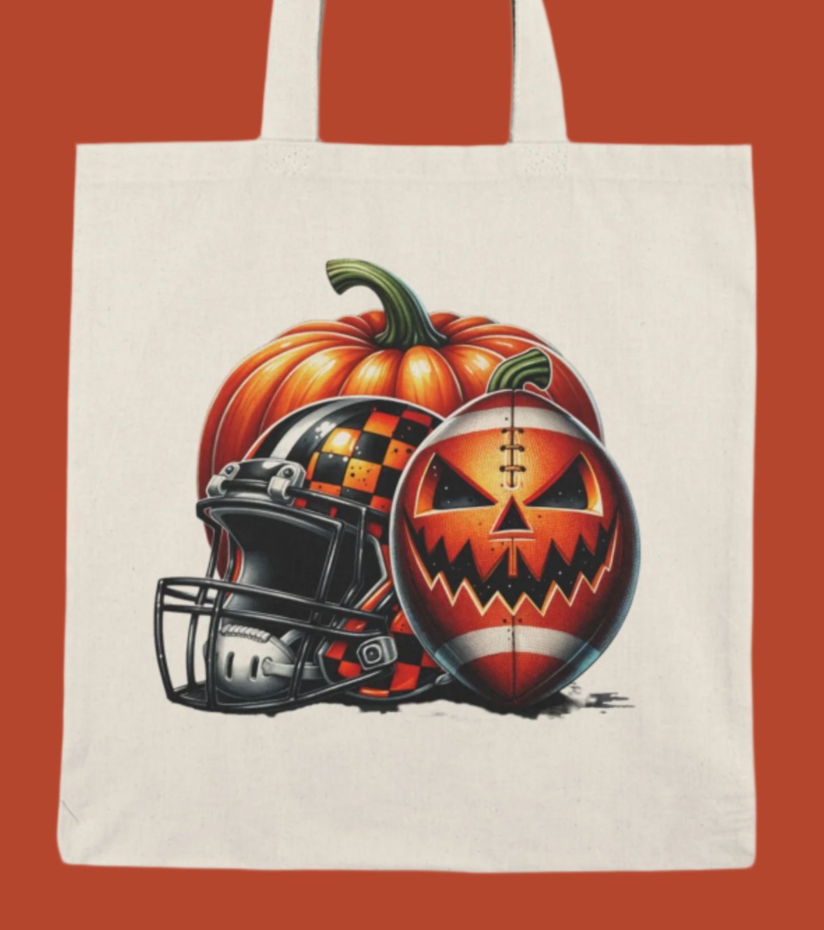 Tote, Hallowe'en, Football, Canvas Bag, Natural, Shopping Bag