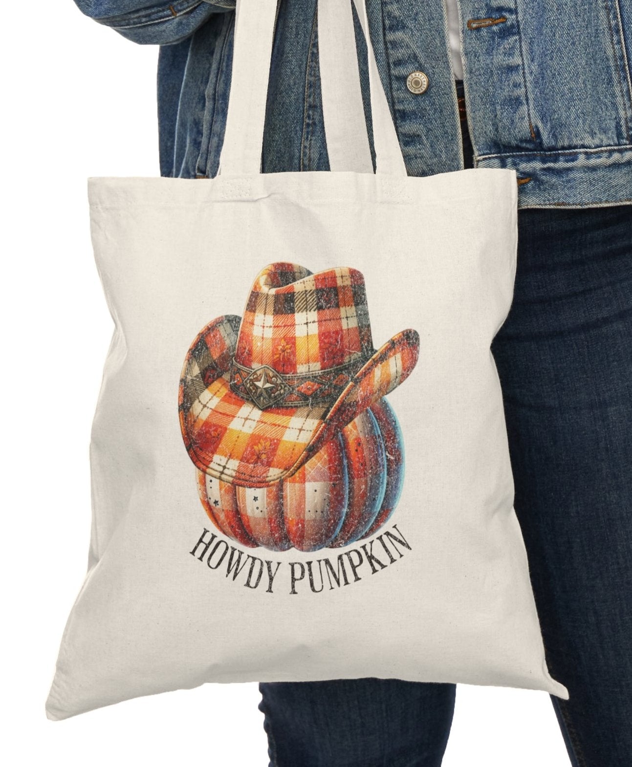 Tote, Autumn, Cowboy Hat, Natural Canvas, Shopping Bag