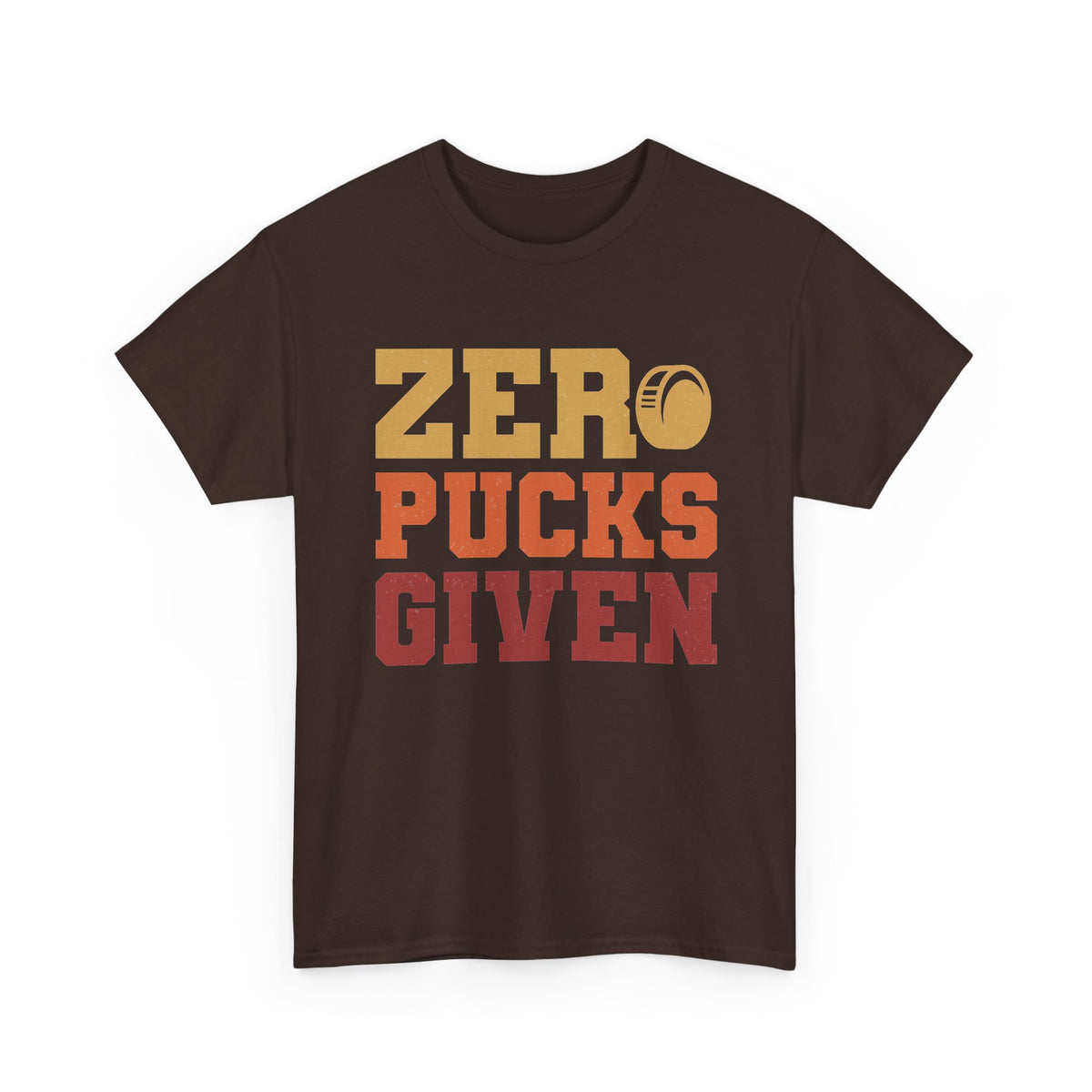 Zero Pucks Given Hockey T-Shirt — Funny Retro Hockey Tee