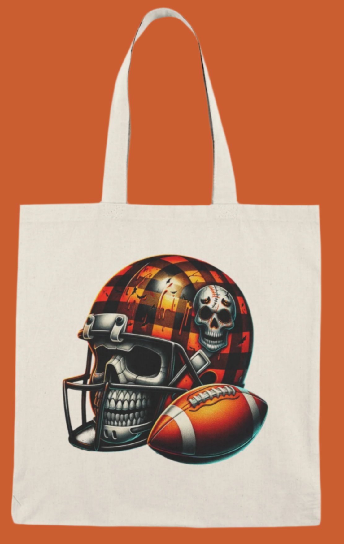 Tote, Hallowe'en, Football, Natural Canvas, Shopping Bag