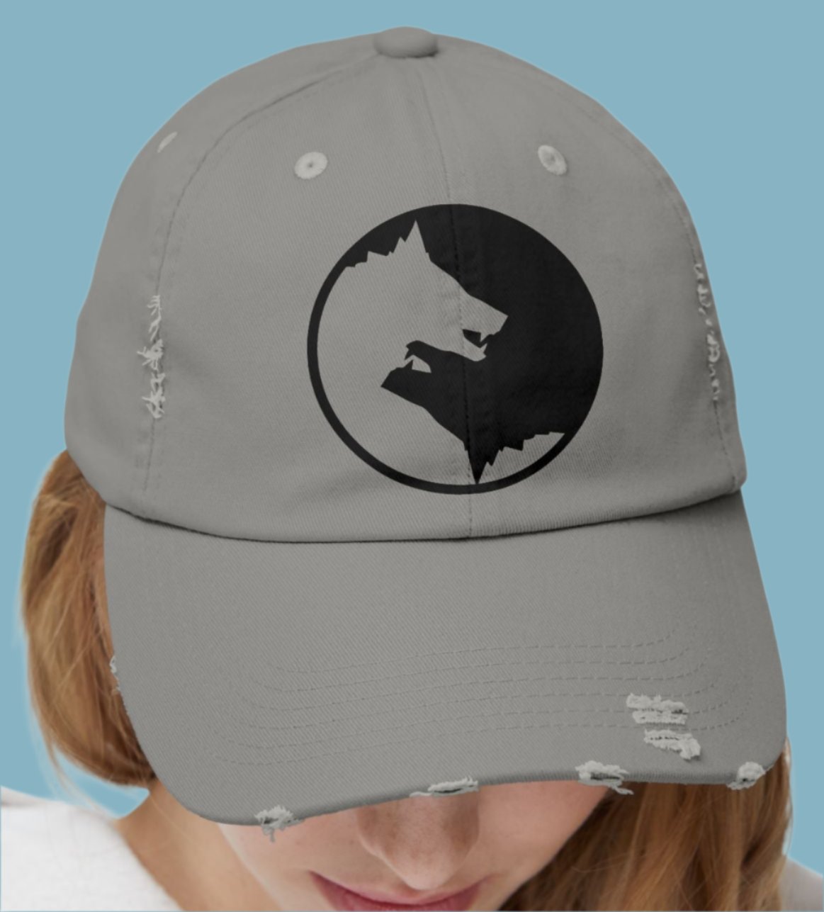 Hat, Wolf, Ying Yang, Cap