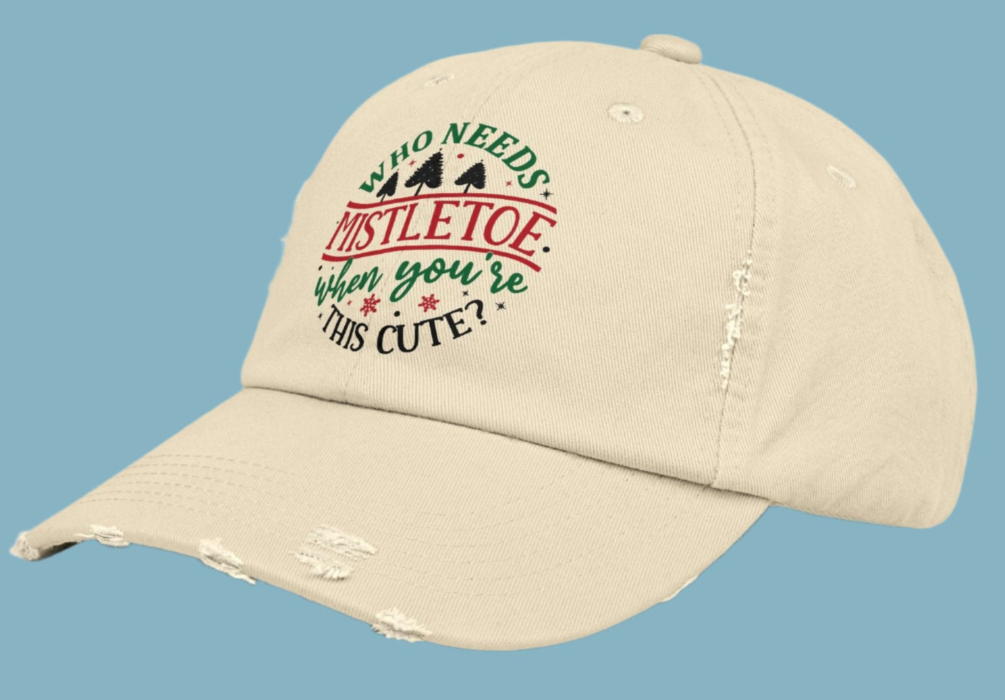 Hat, Cap, Christmas, Mistletoe, Funny