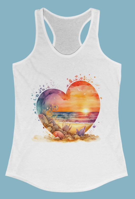 Tank Top, Beach Heart, Racerback