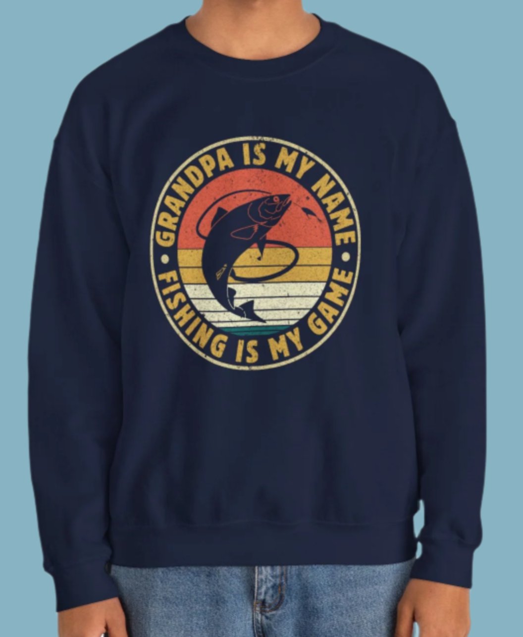 Sweater, Fishing, Crewneck, Sweatshirt