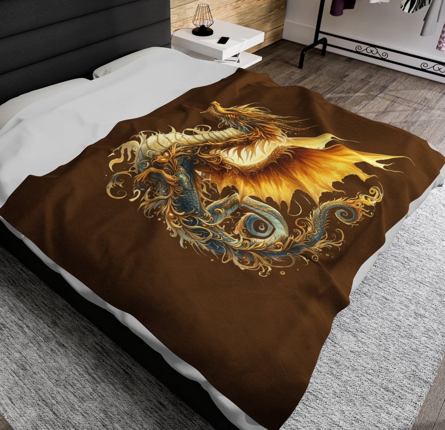Throw, Dragon, Velveteen Plush, Blanket