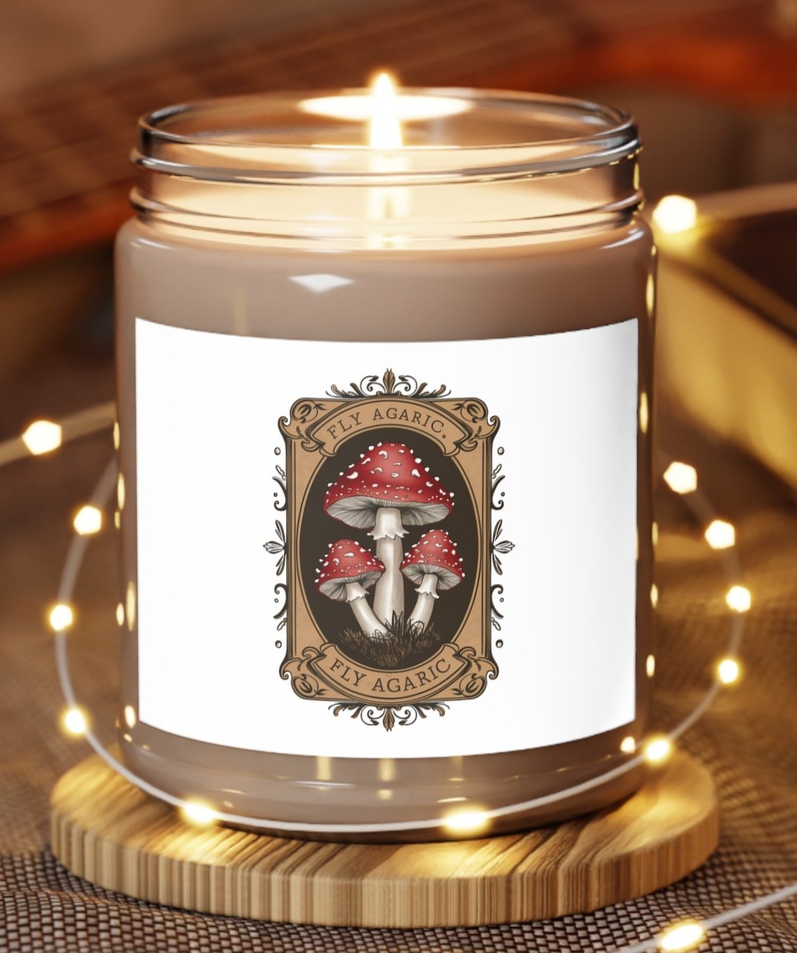 Candle, Jar, Mushrooms, Scented, Set