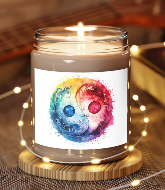 Candle, Jar, Ying Yang, Scented