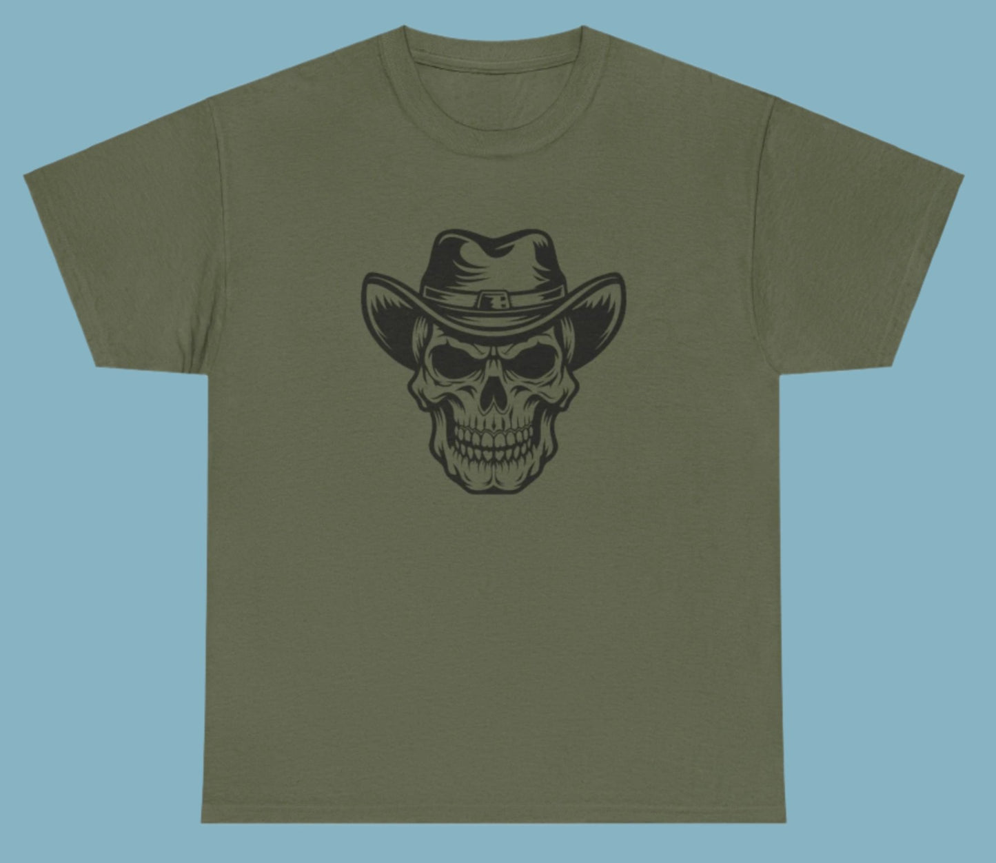 T-shirt, Skull With Hat, Cotton Tee