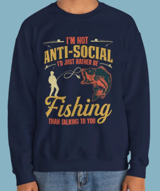 Sweater, Fishing, Crewneck, Sweatshirt