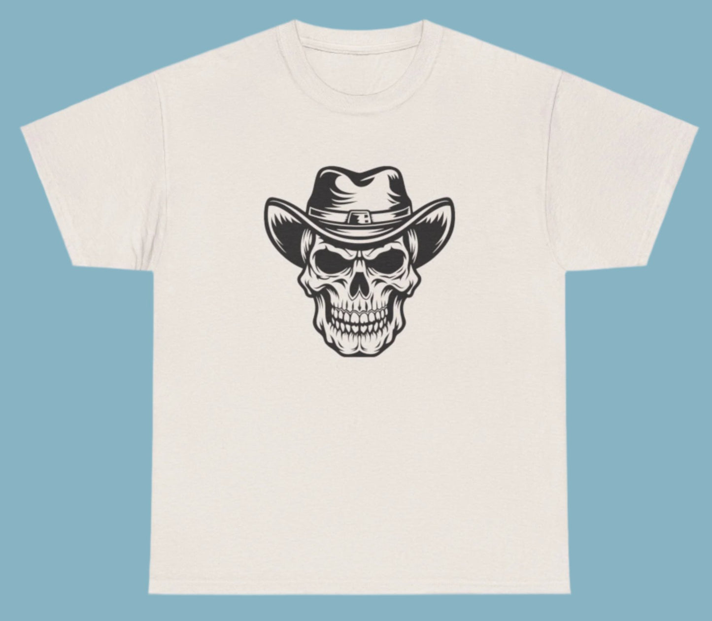 T-shirt, Skull With Hat, Cotton Tee