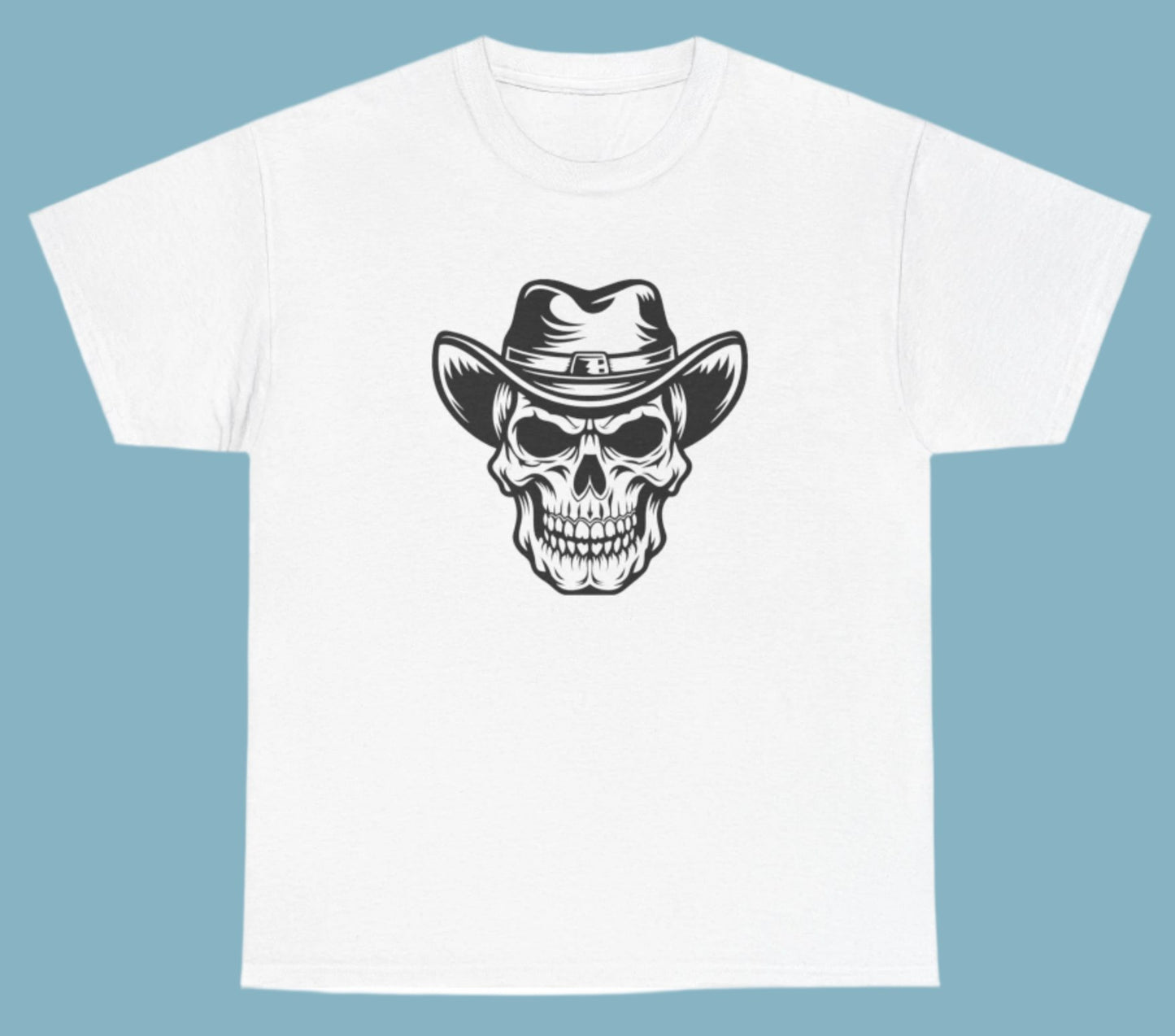 T-shirt, Skull With Hat, Cotton Tee