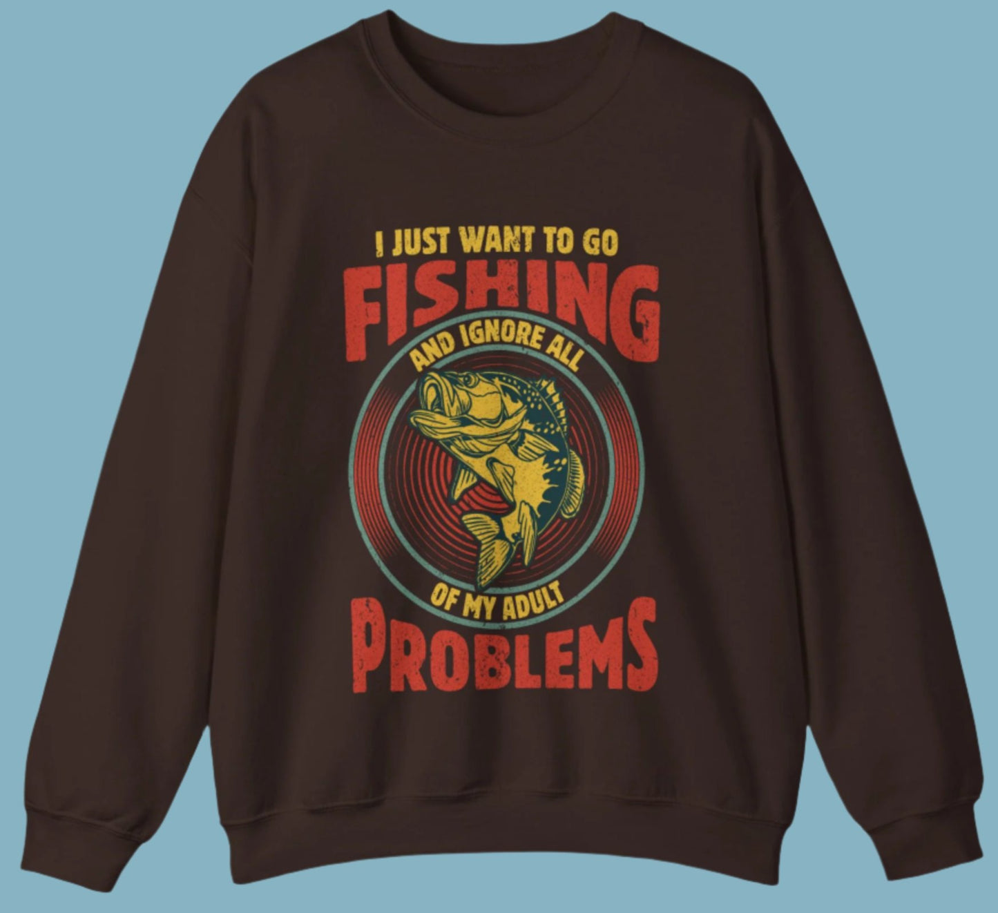 Sweater, Fishing, Crewneck, Sweatshirt