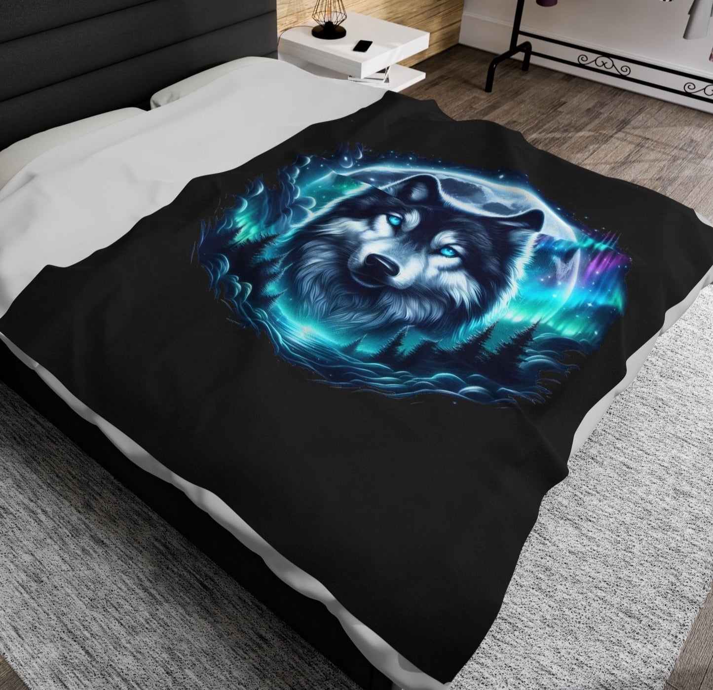 Throw, Wolf, Velveteen Plush, Blanket