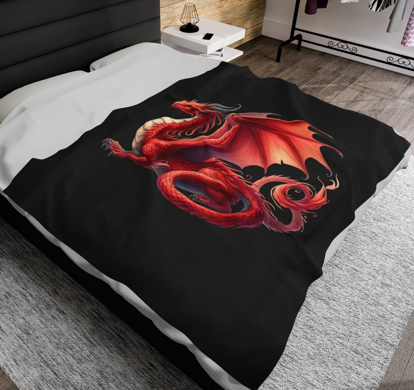 Throw, Dragon, Velveteen Plush, Blanket