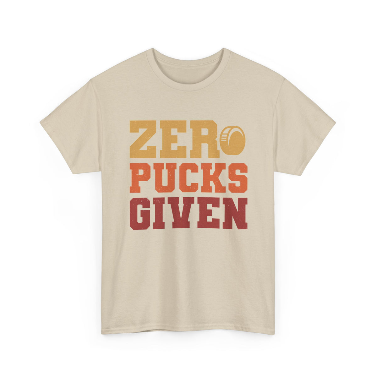 Zero Pucks Given Hockey T-Shirt — Funny Retro Hockey Tee