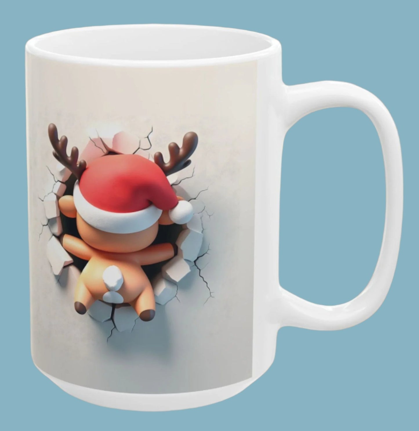 Coffee, Mug, Cup, Christmas, Reindeer, Ceramic, (11oz, 15oz)