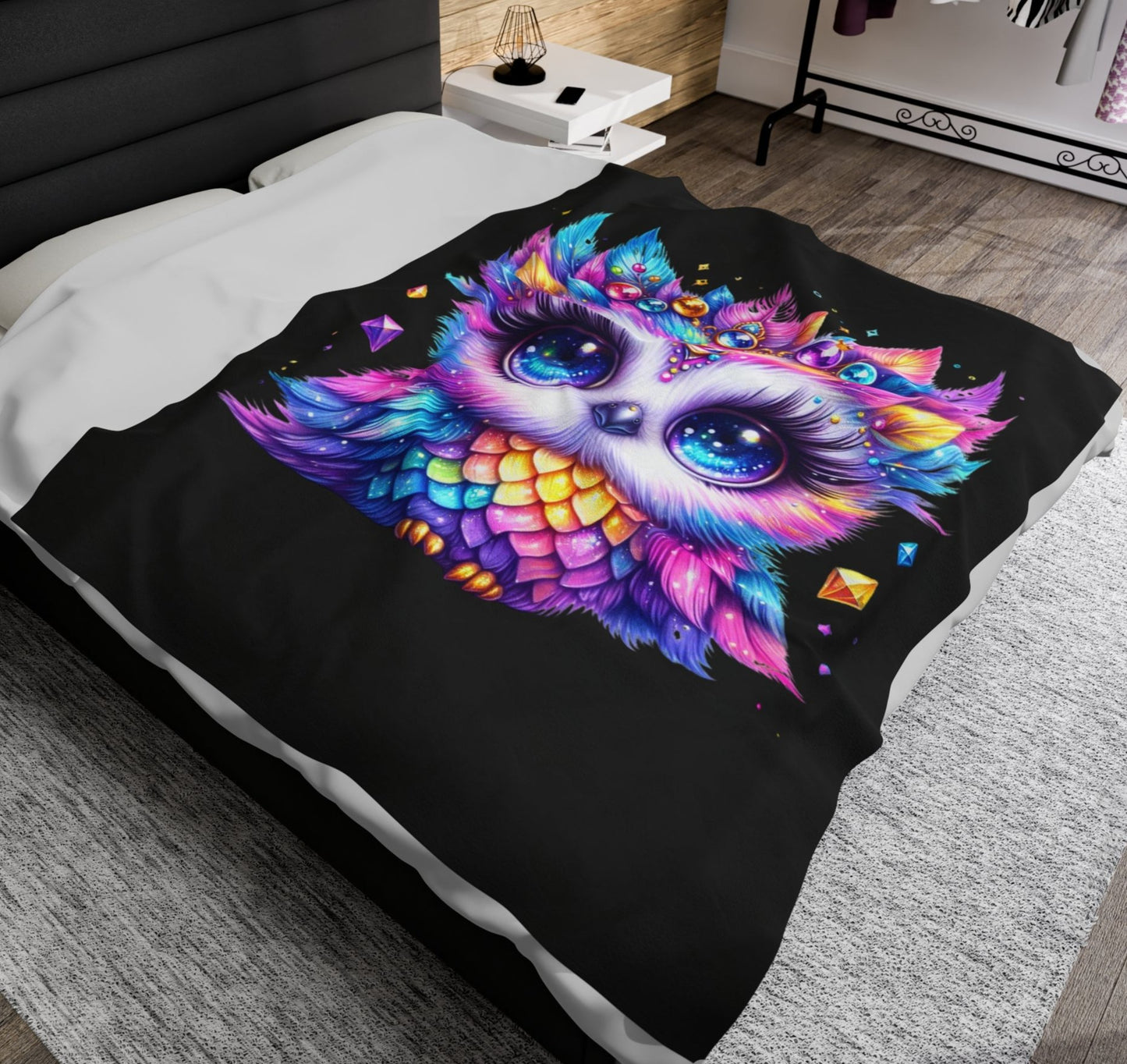 Throw, Owl, Velveteen Plush, Blanket
