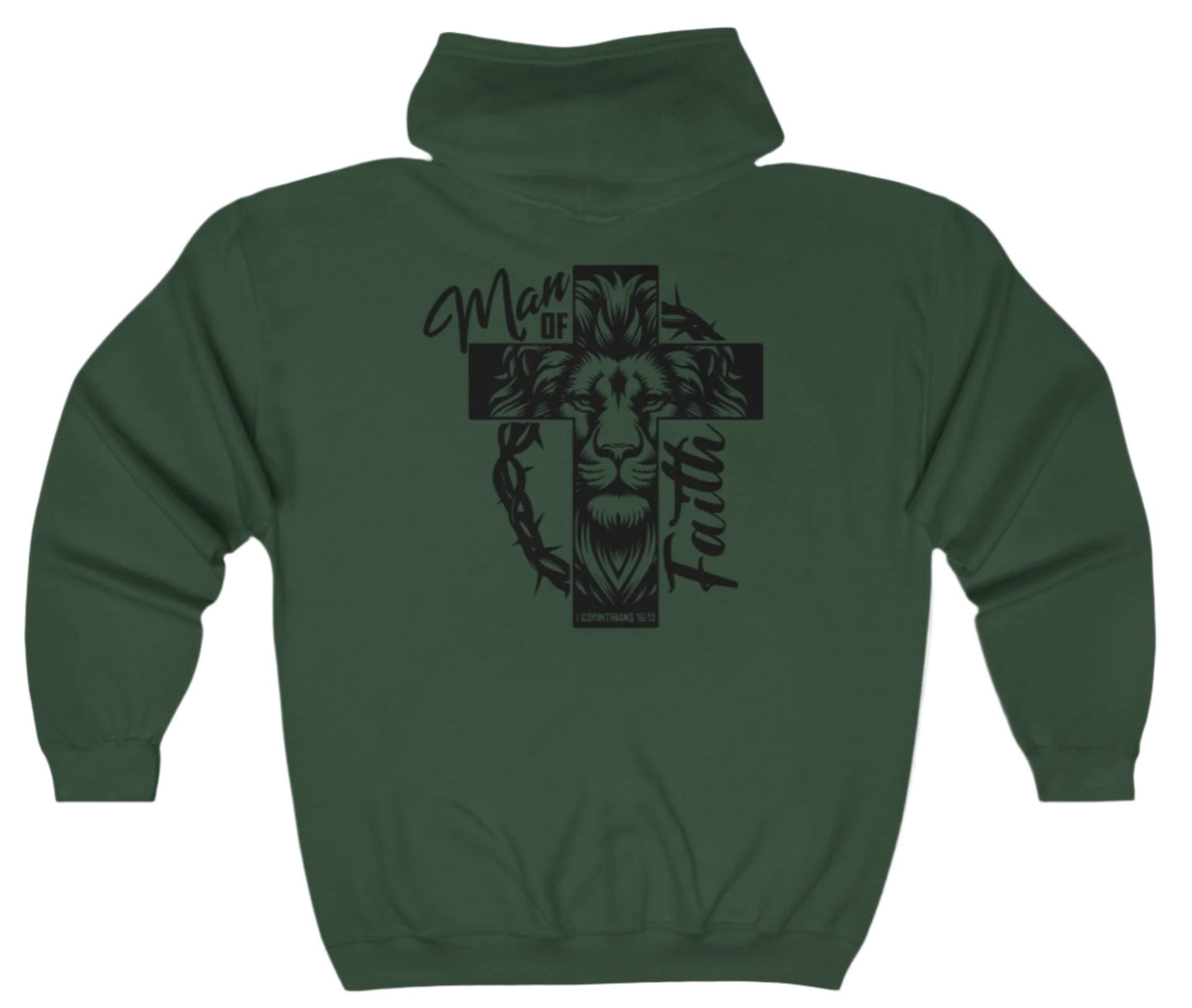 Zip Up, Hoodie, Zipper, Man of Faith, Hooded Sweatshirt