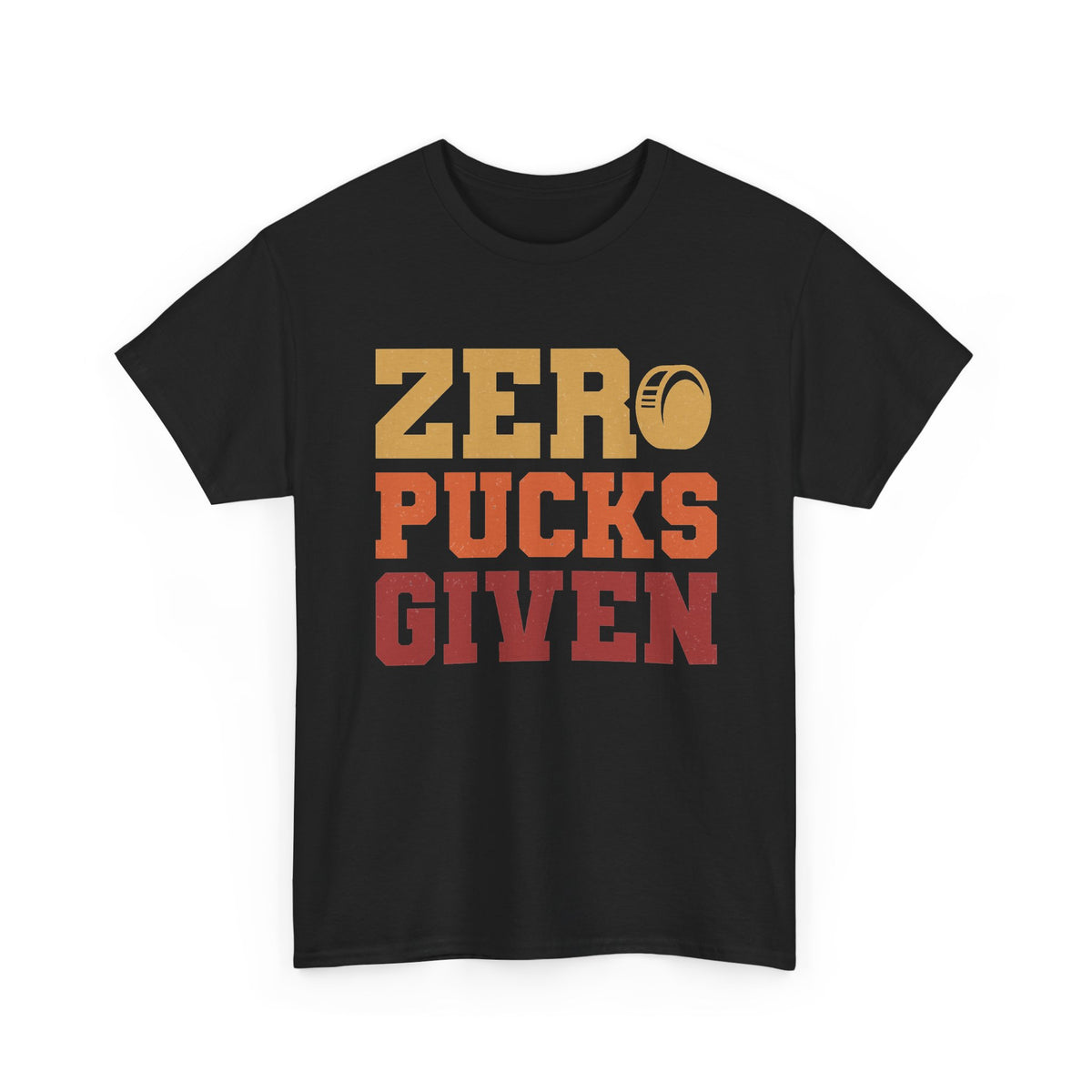 Zero Pucks Given Hockey T-Shirt — Funny Retro Hockey Tee