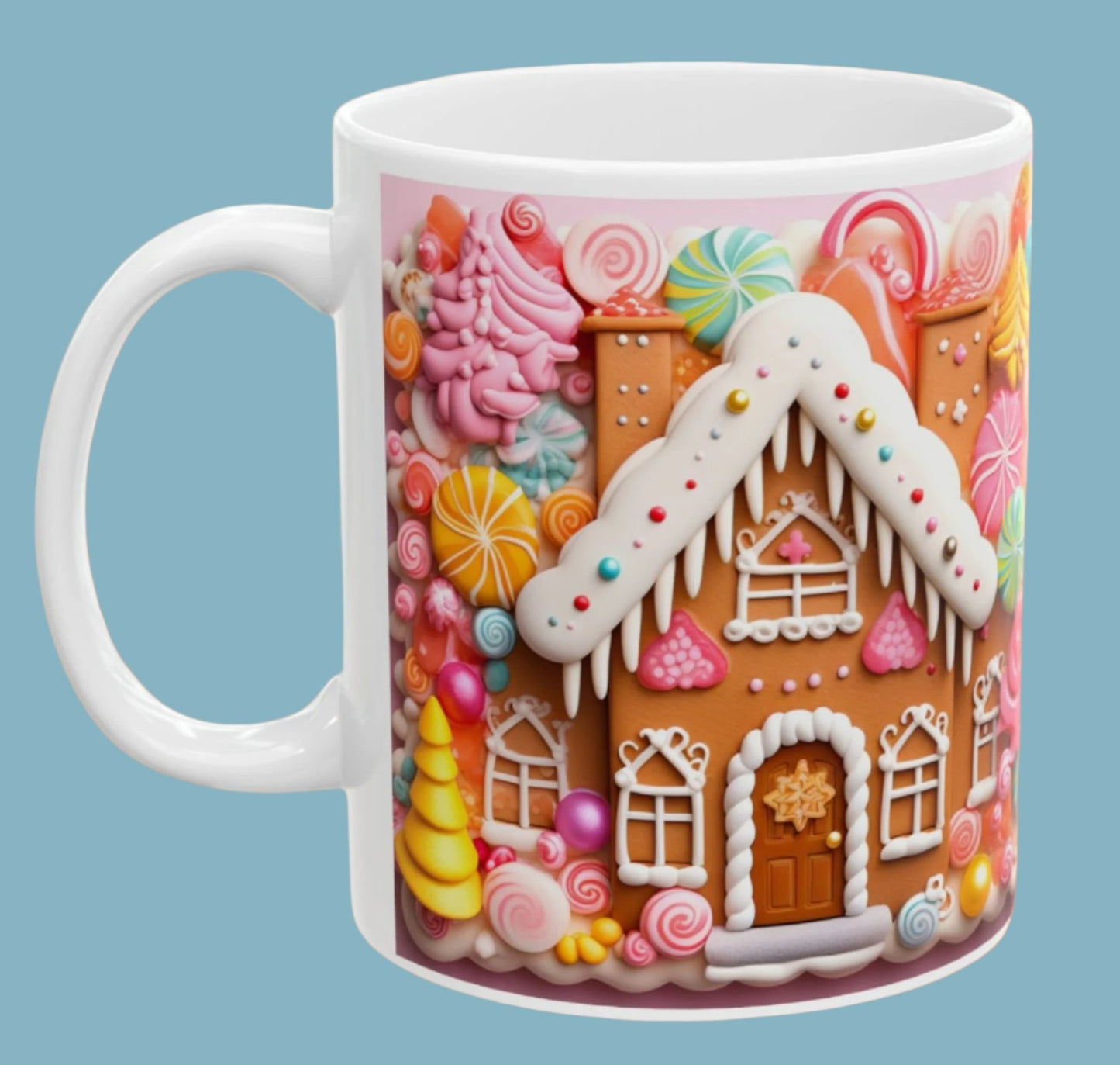 Coffee, Mug, Cup, Christmas, Gingerbread House, Ceramic, (11oz, 15oz)