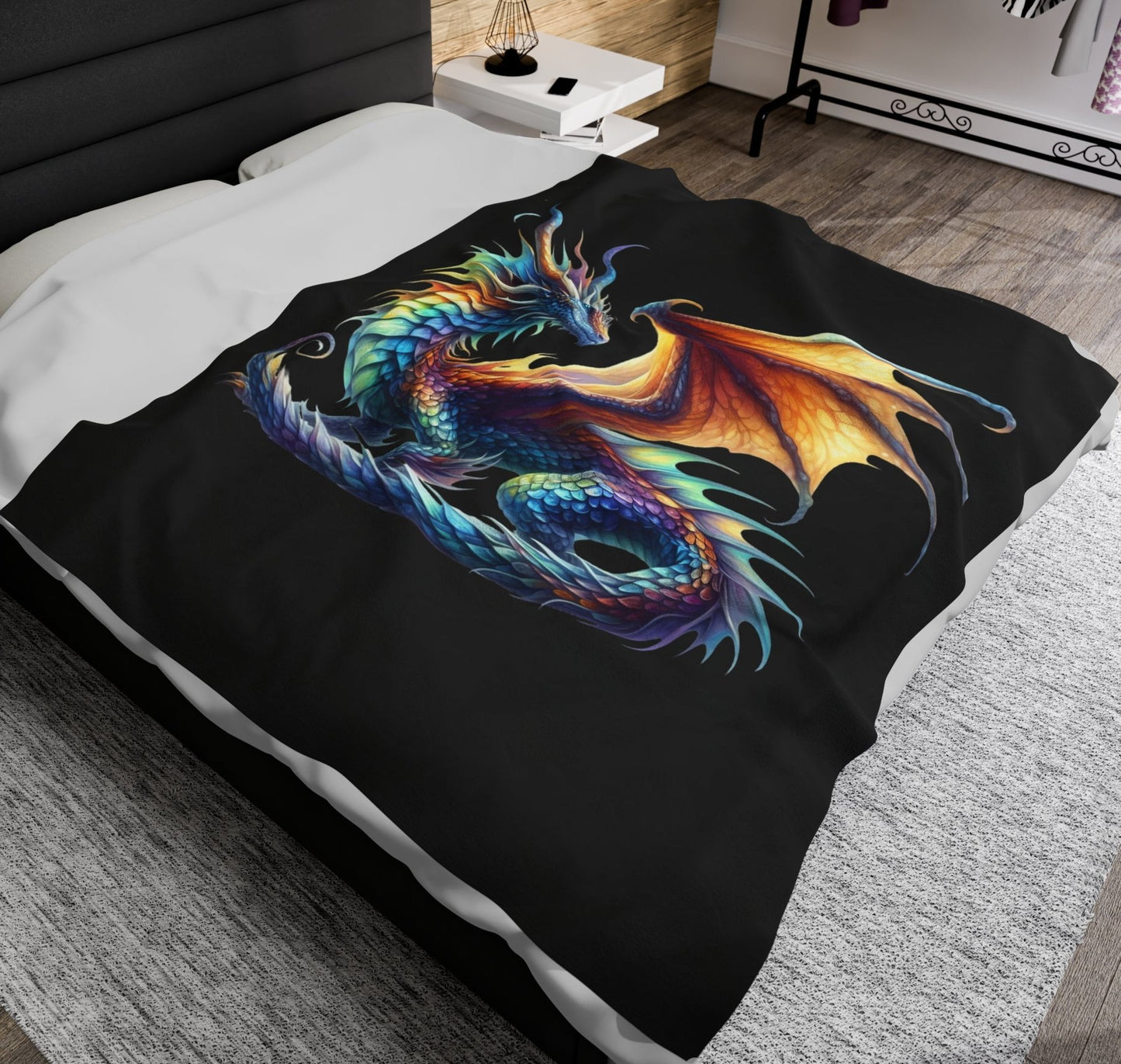 Throw, Dragon, Velveteen Plush, Blanket
