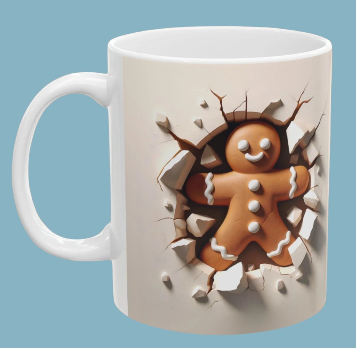 Coffee, Mug, Cup, Christmas, Gingerbread Man, Ceramic Mug, (11oz, 15oz)