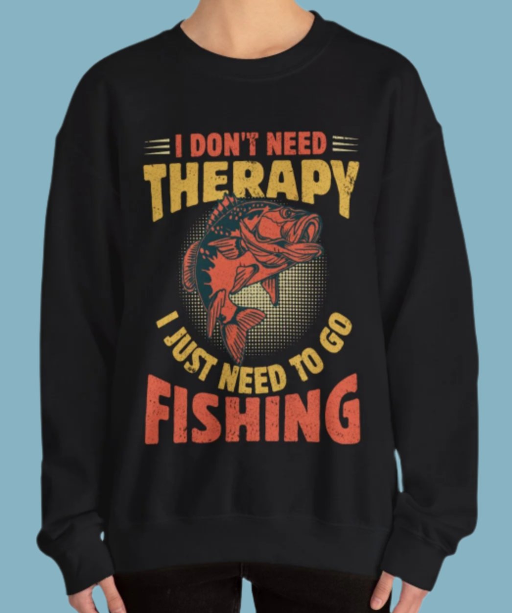 Sweater, Fishing, Crewneck, Sweatshirt
