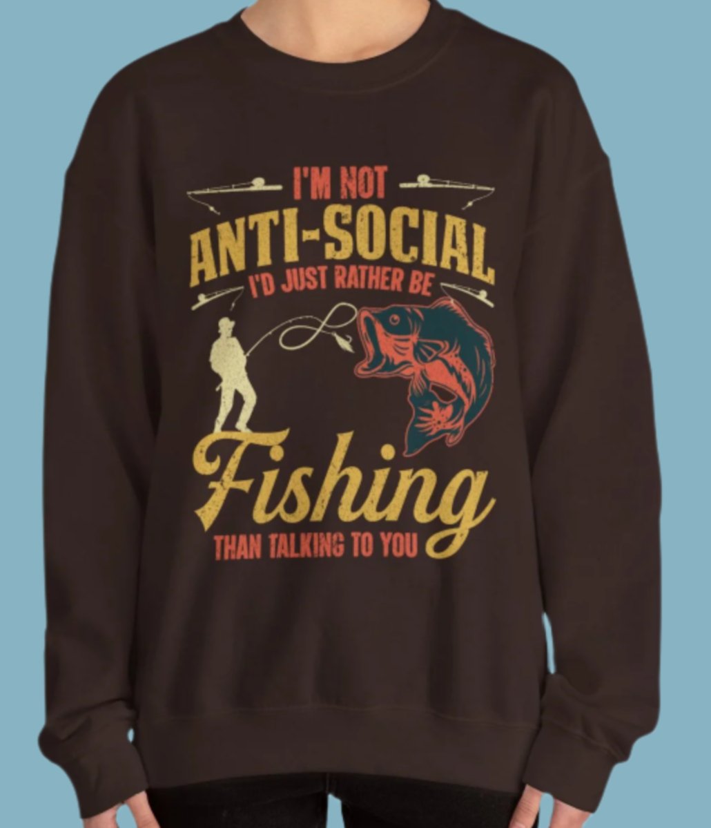 Sweater, Fishing, Crewneck, Sweatshirt