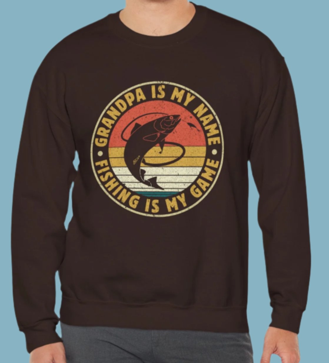 Sweater, Fishing, Crewneck, Sweatshirt