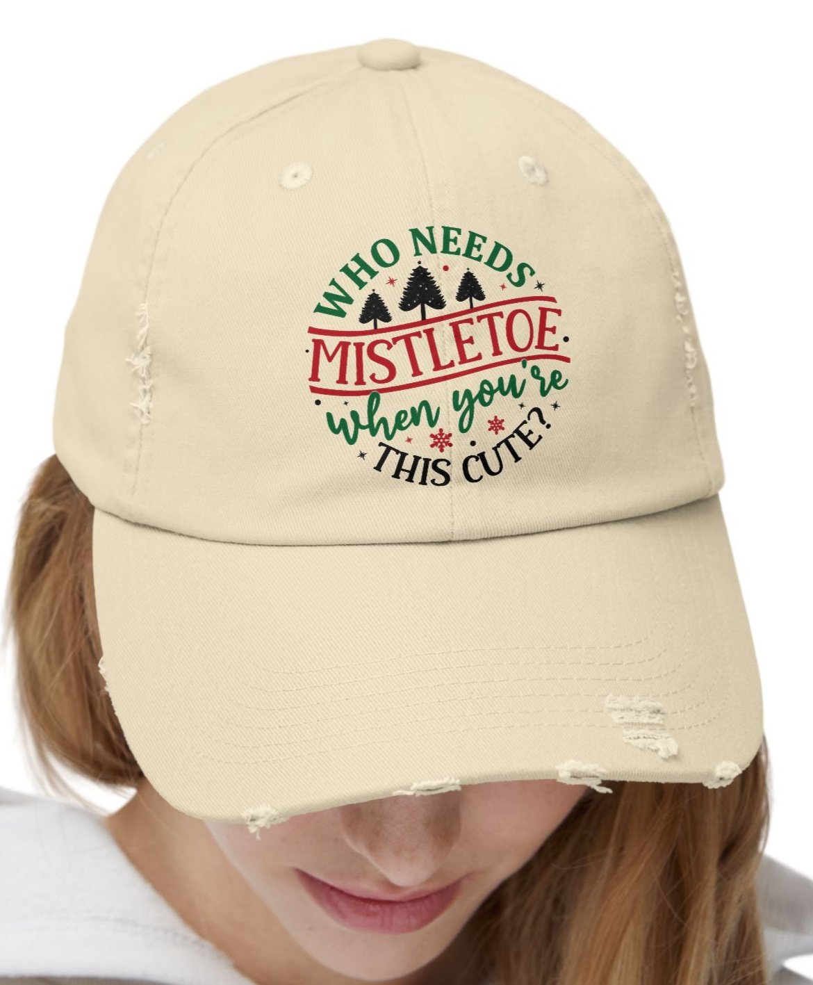 Hat, Cap, Christmas, Mistletoe, Funny