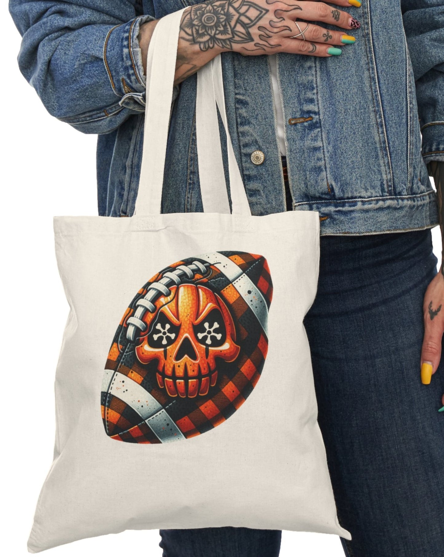 Tote, Hallowe'en, Football, Canvas Bag, Natural, Shopping Bag