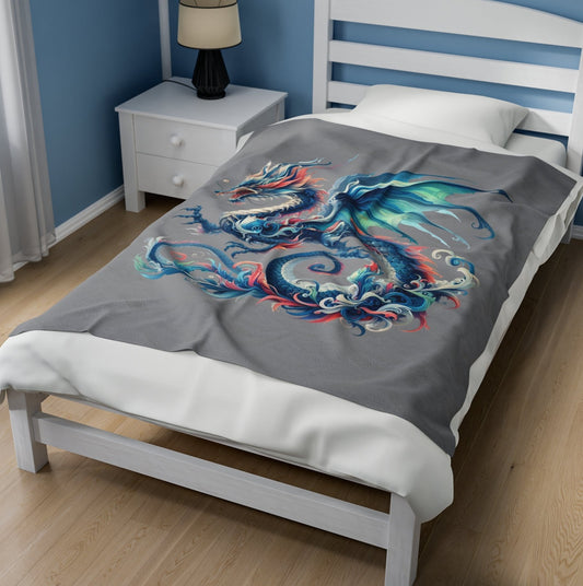 Throw, Dragon, Velveteen Plush, Blanket
