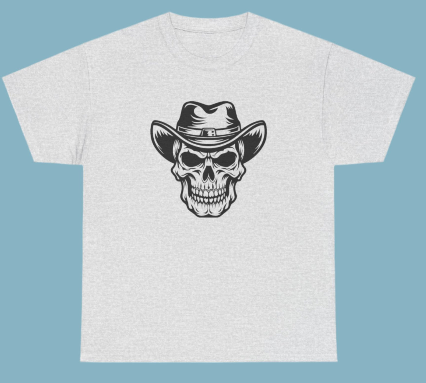 T-shirt, Skull With Hat, Cotton Tee