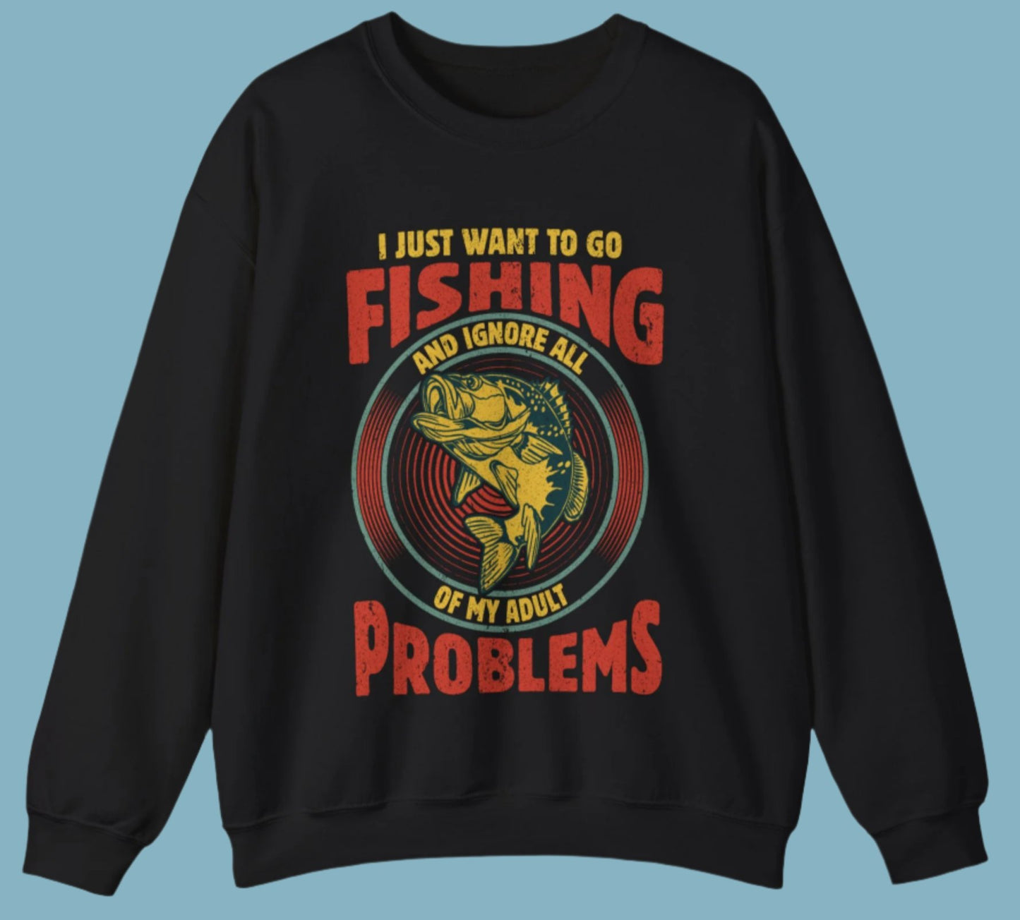 Sweater, Fishing, Crewneck, Sweatshirt