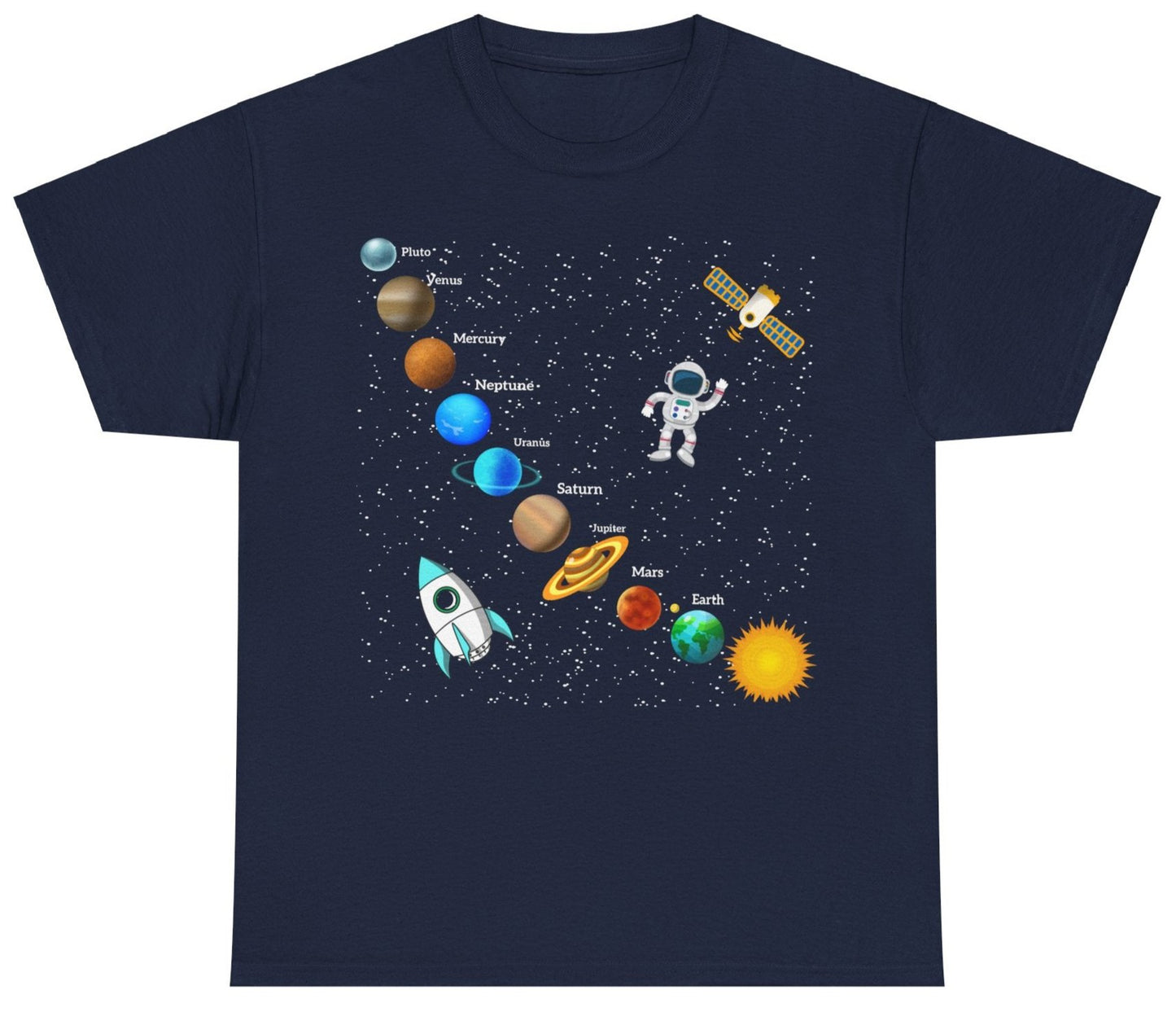 T-shirt, Space, Planets, Cotton Tee