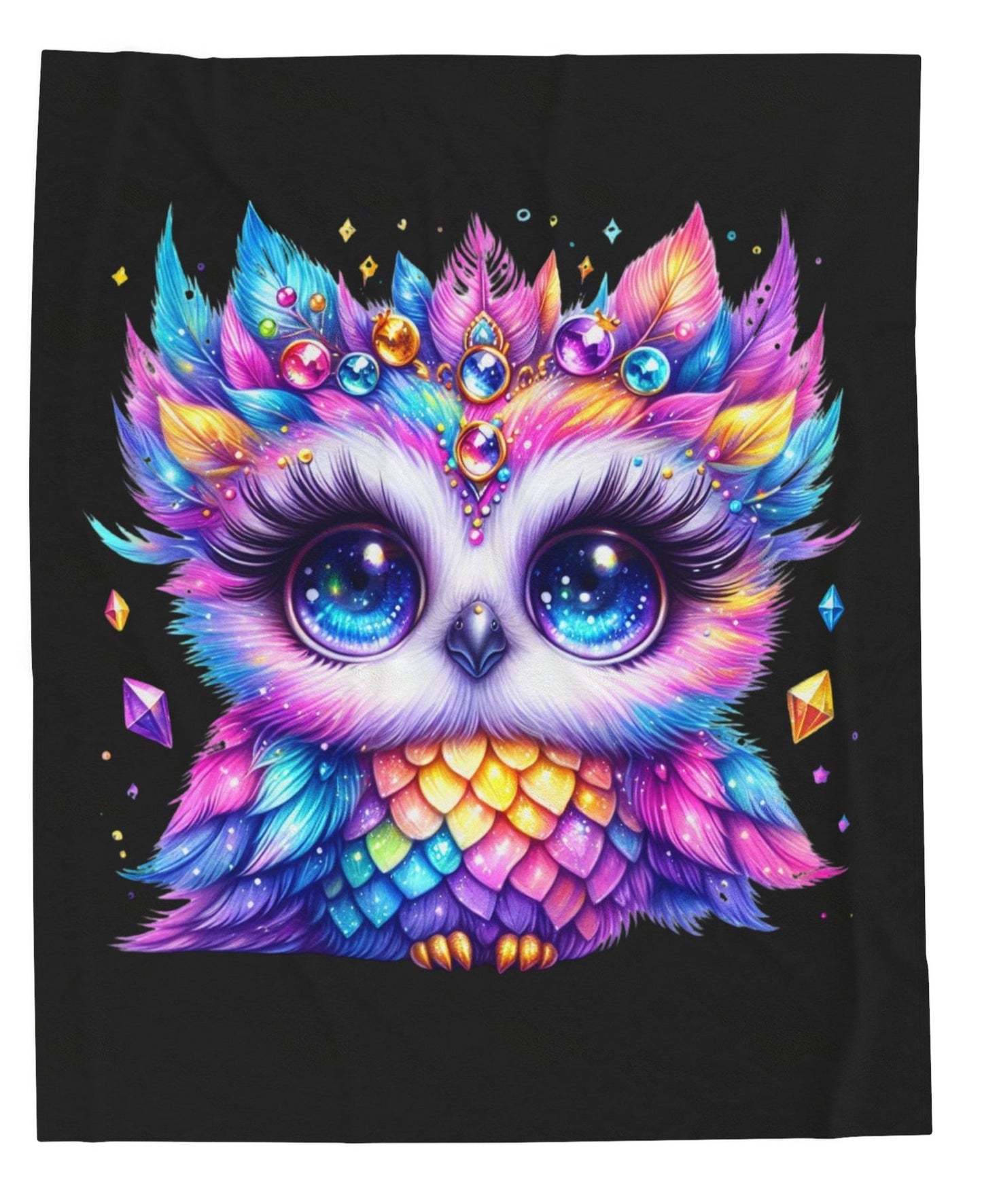 Throw, Owl, Velveteen Plush, Blanket