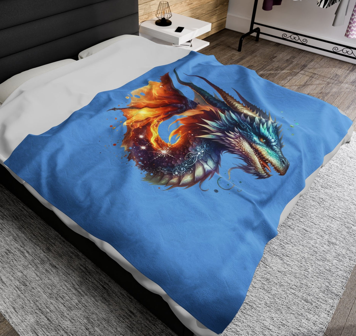 Throw, Dragon, Velveteen Plush, Blanket