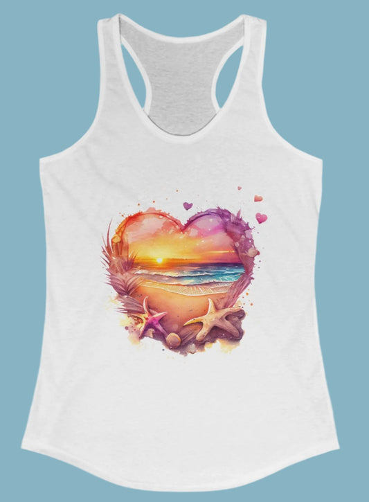 Tank Top, Beach Heart, Racerback