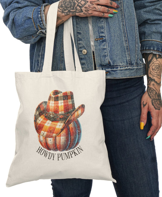 Tote, Autumn, Cowboy Hat, Natural Canvas, Shopping Bag