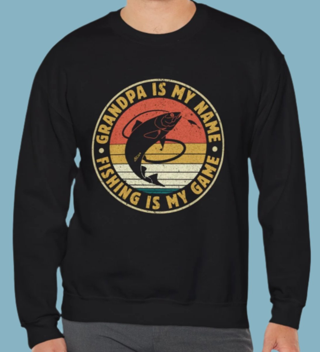 Sweater, Fishing, Crewneck, Sweatshirt