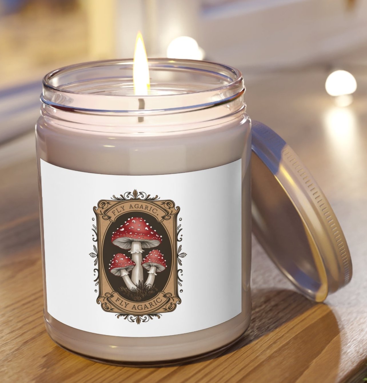 Candle, Jar, Mushrooms, Scented, Set