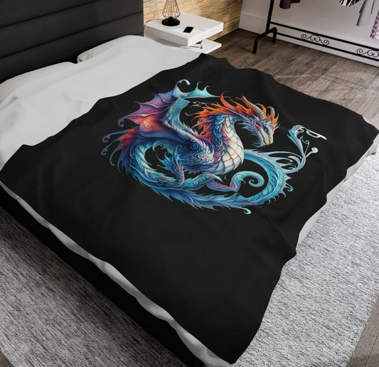 Throw, Dragon, Velveteen Plush, Blanket
