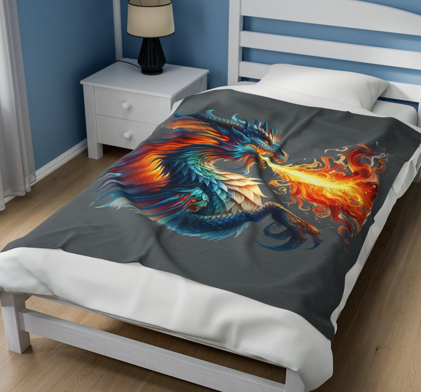 Throw, Dragon, Velveteen Plush, Blanket