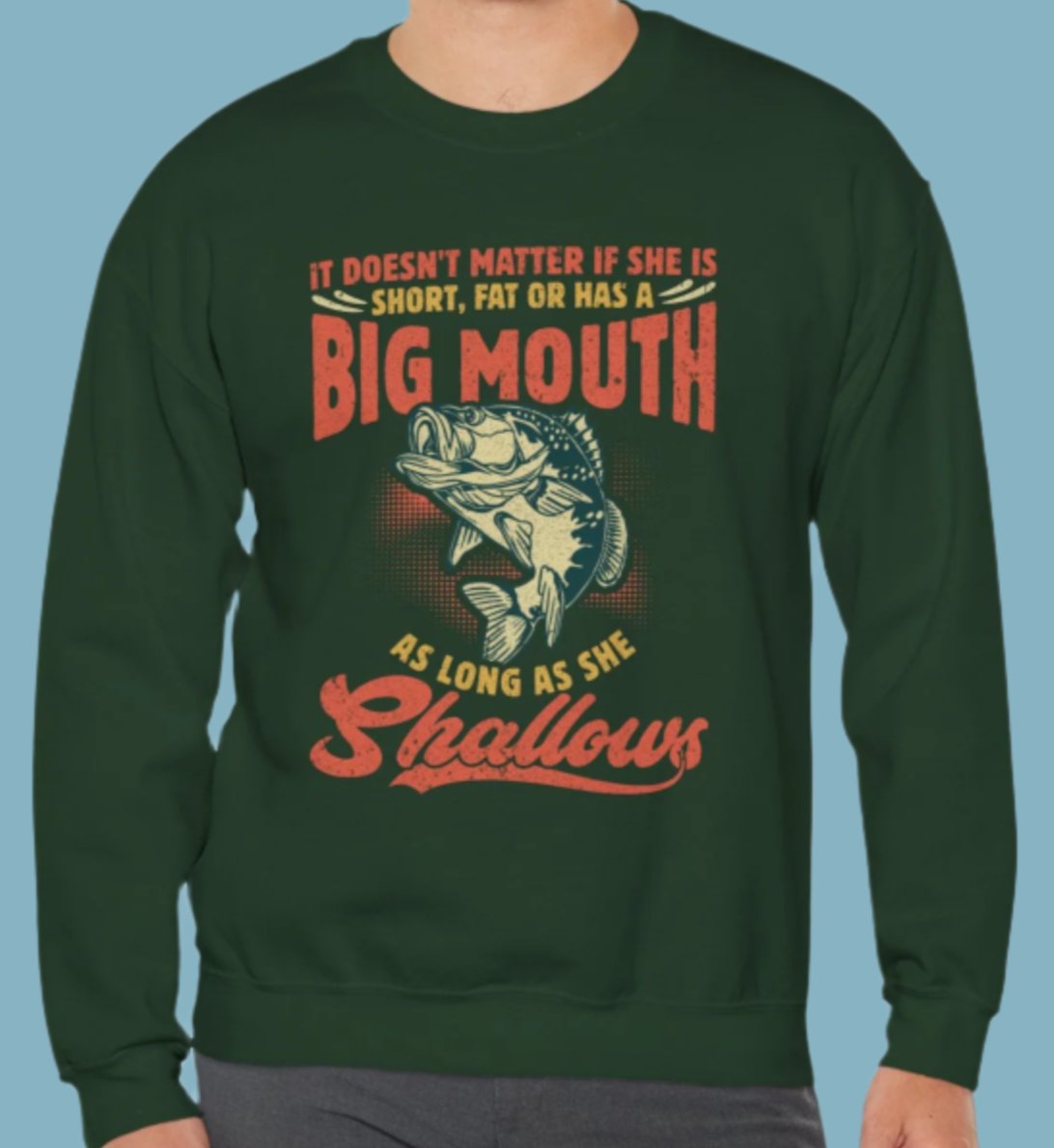 Sweater, Fishing, Crewneck, Sweatshirt