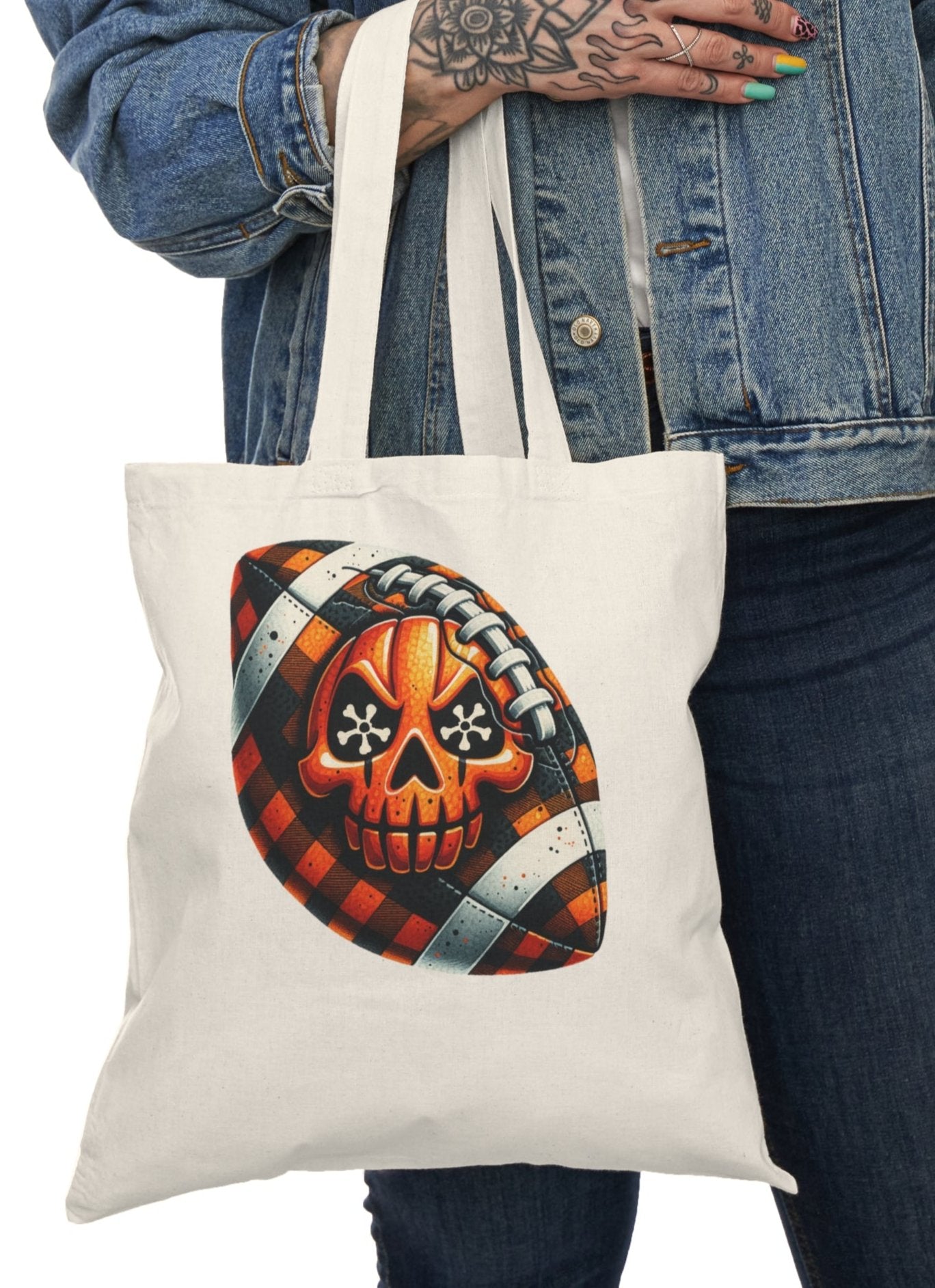 Tote, Hallowe'en, Football, Canvas Bag, Natural, Shopping Bag