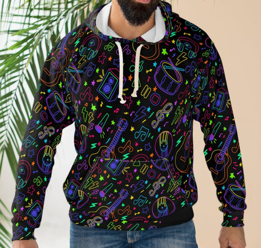 Full Print, Hoodie, Music, Hooded Sweatshirt