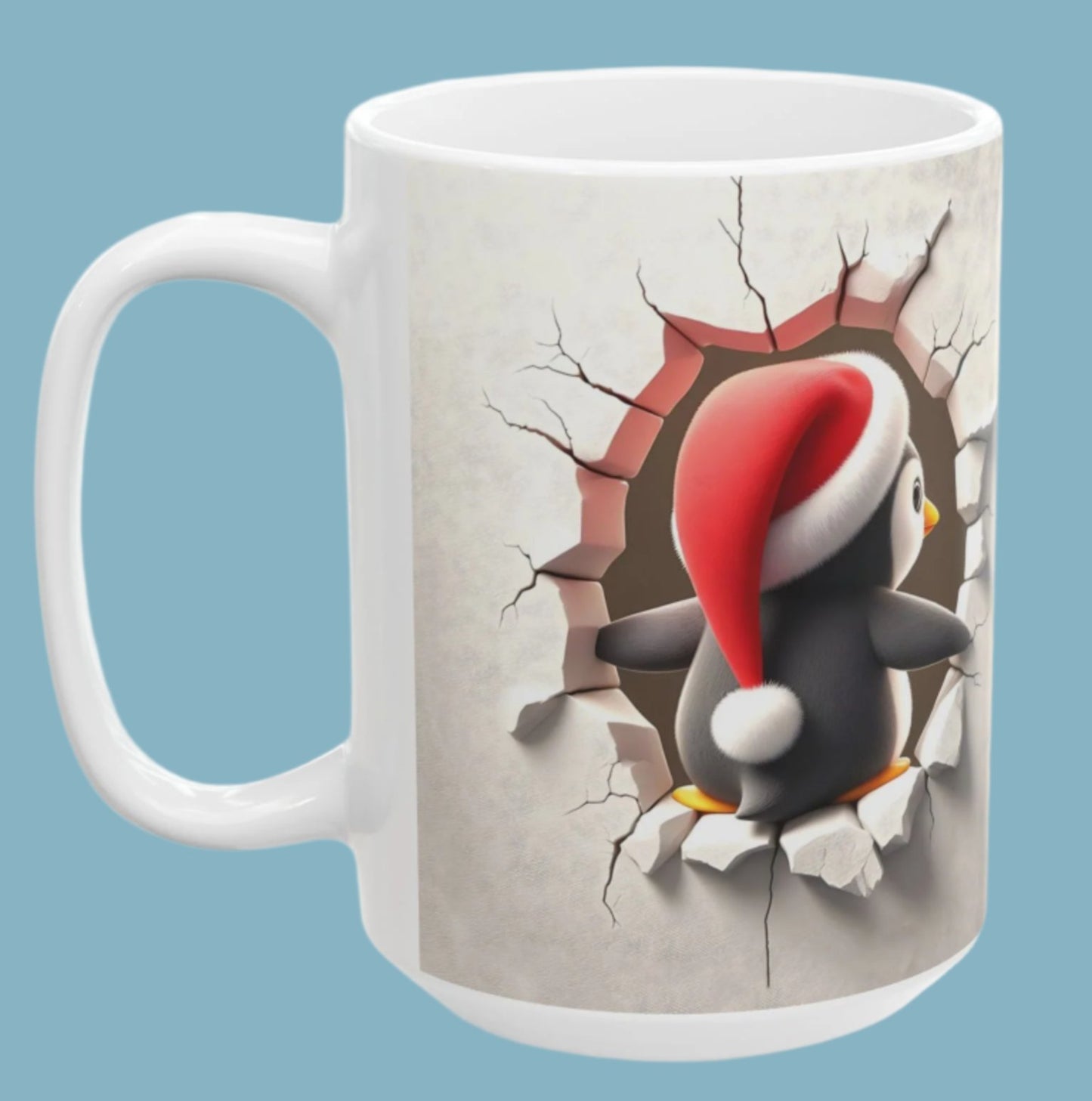 Coffee, Mug, Cup, Christmas, Penguin, Ceramic, (11oz, 15oz)