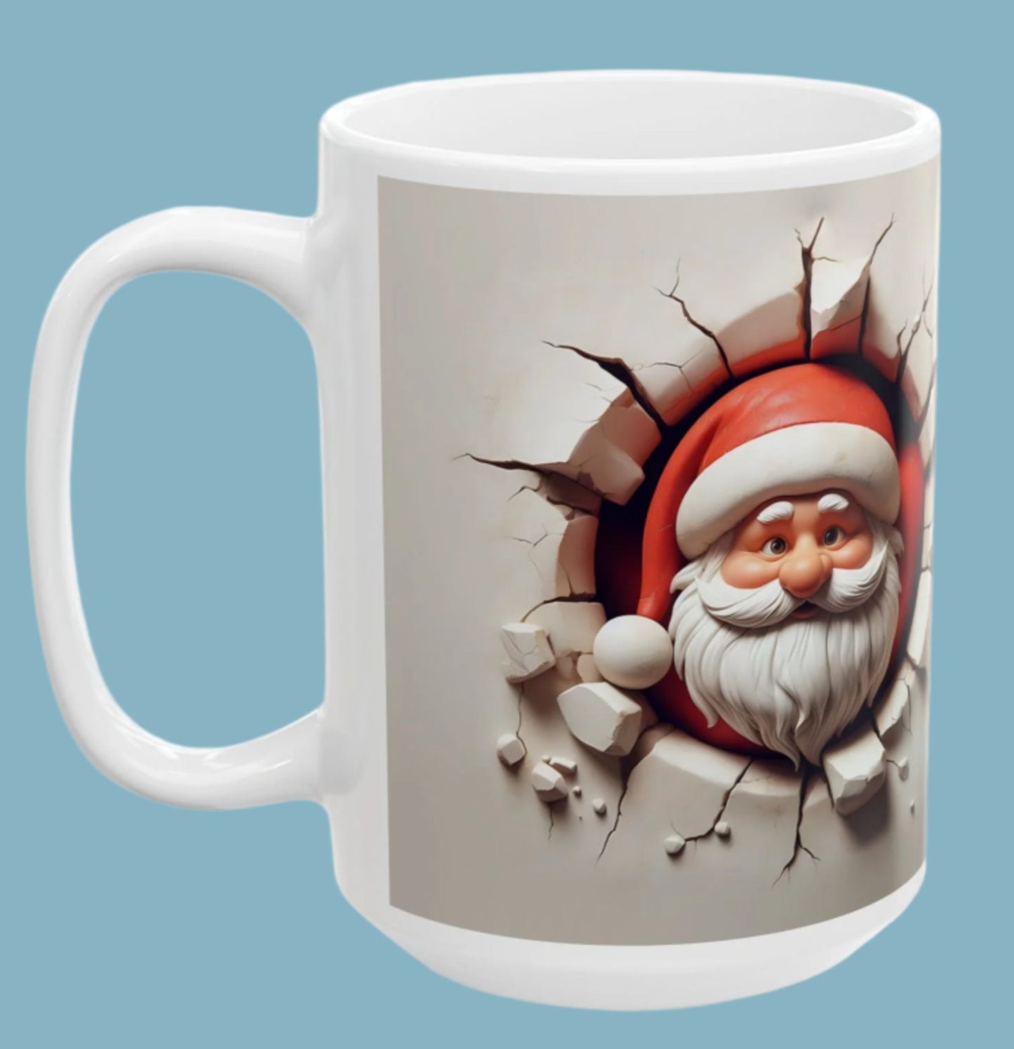 Coffee, Mug, Cup, Christmas, Santa, Funny Bum, Ceramic, (11oz, 15oz)
