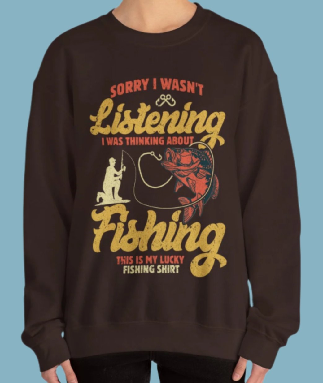 Sweater, Fishing, Crewneck, Sweatshirt