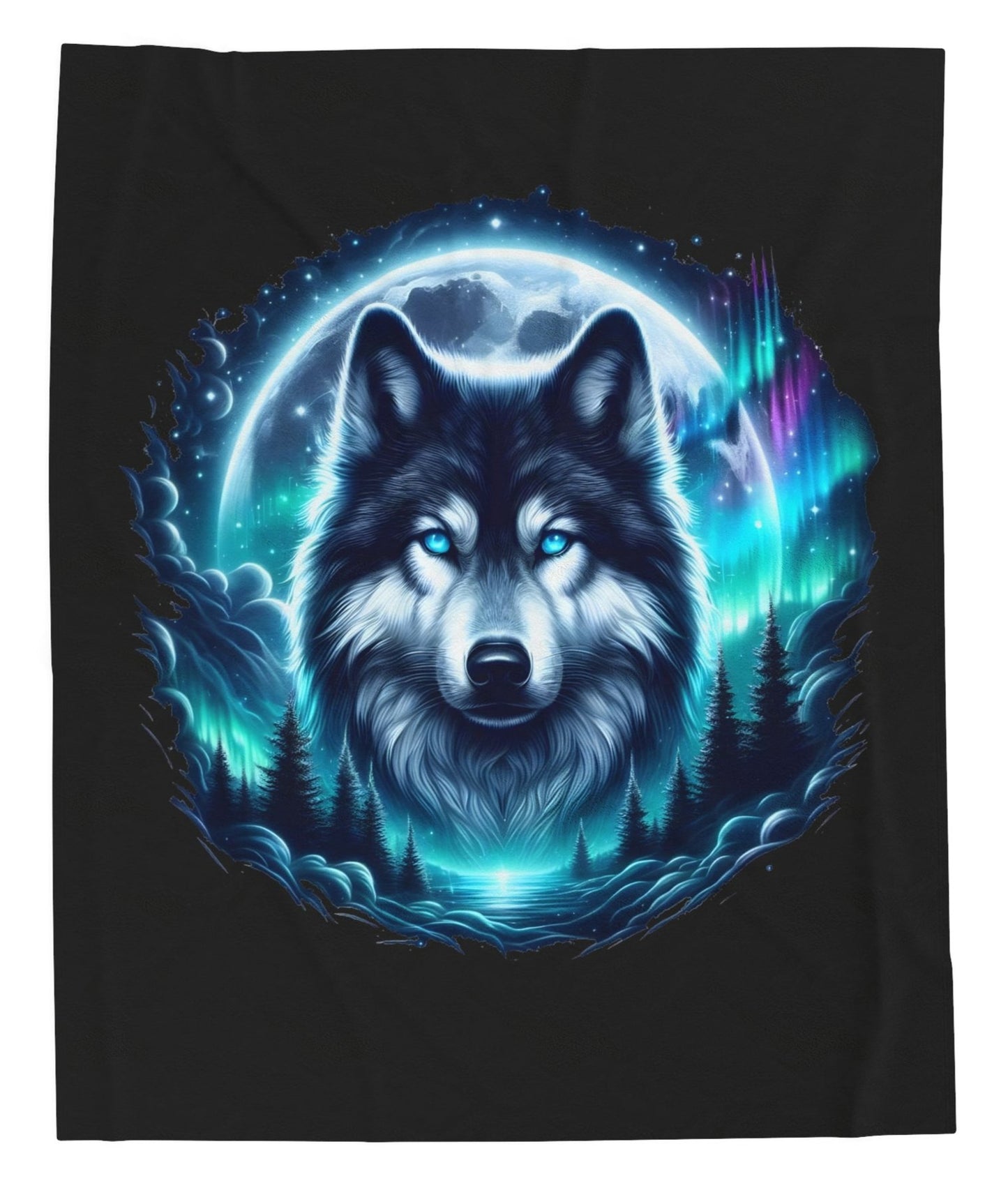Throw, Wolf, Velveteen Plush, Blanket